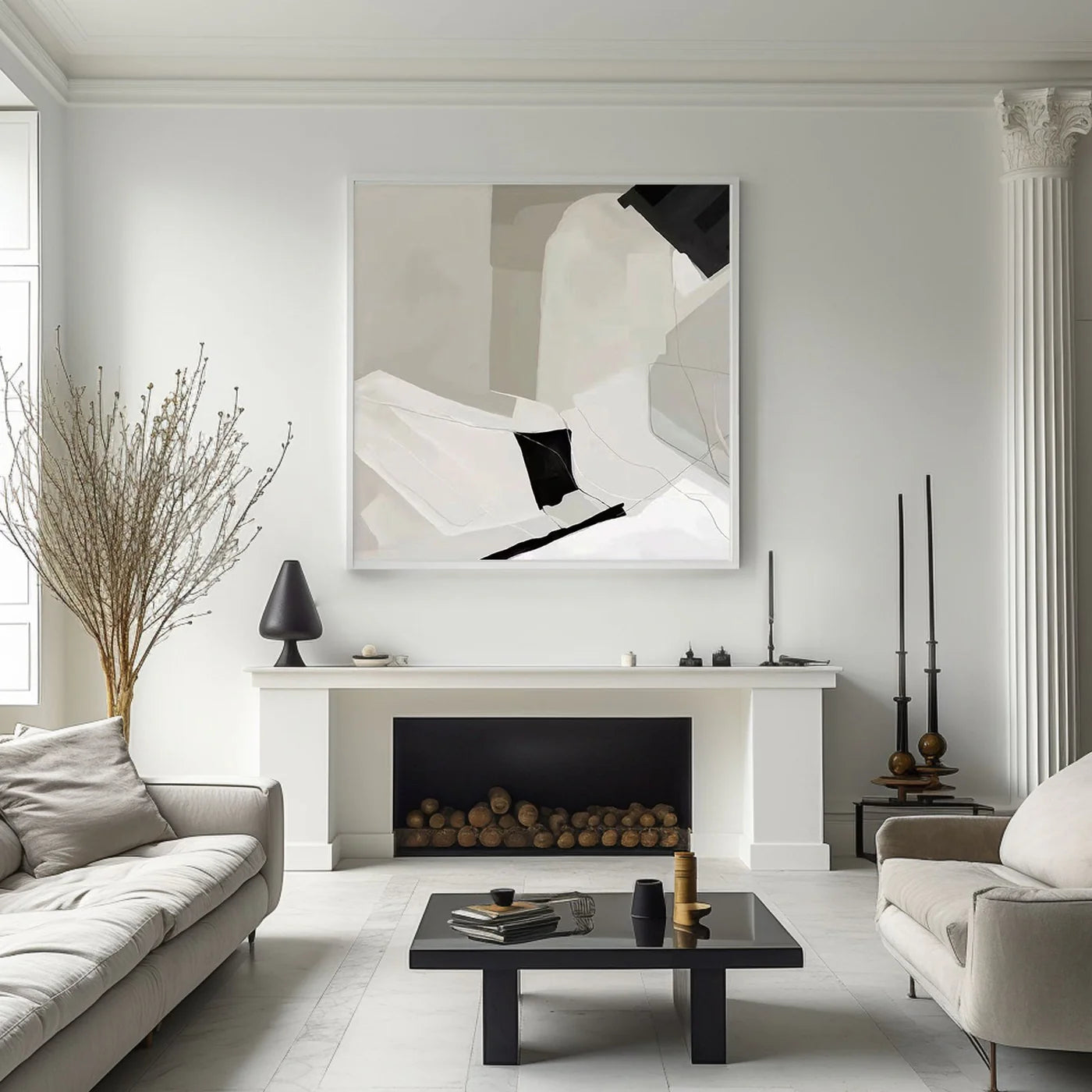 Abstract Painting "Whispers of a Moonlit Night"